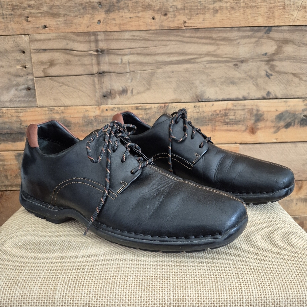 Cole Haan Zeno Black Leather Oxford Shoes Split Toe Lace Up